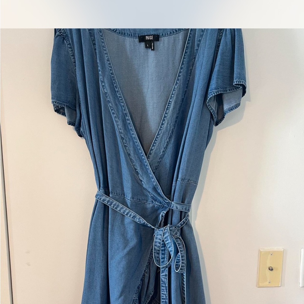 PAIGE Denim Blue Tie-Waist Dress